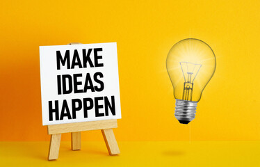 Don't wait and Make ideas happen is shown using the text