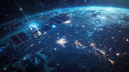 A network of satellites orbiting the Earth, providing global internet coverage and enabling seamless connectivity for people worldwide.