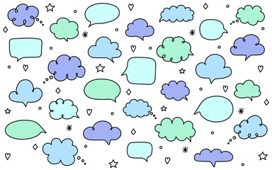 Speech ballon set. Cartoon style speech bubbles. Vector illustration