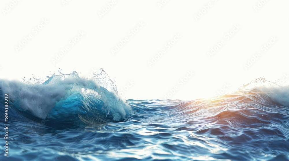 Poster a large wave crashing in the middle of a body of water