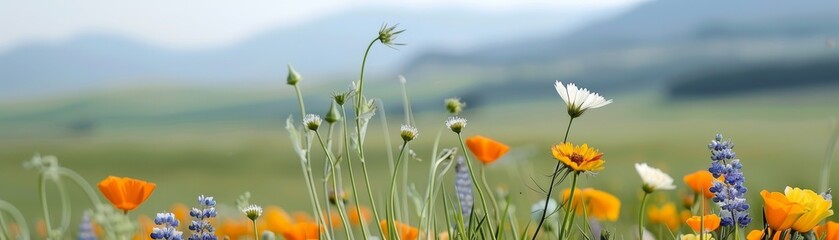 Obraz premium Stunning Floral Garden Forming World Famous Landmarks on Rolling Hills Under Bright Sunlight