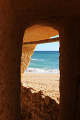 Ocean View From Secret Stairs On A Beach In The Algarve, Portugal