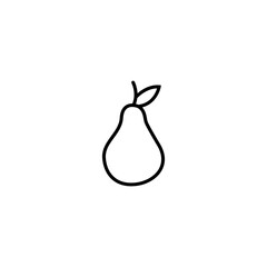 Fresh pear fruit vector icon outline. EPS 10. Summer fruits illustration. Vegetarian menu. Vegan, healthy food. Can be used for topics like freshness, detox, nutrition, restaurant, market
