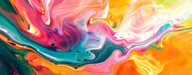 Obraz premium Abstract painting with bright and vibrant colors. Background