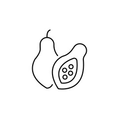 Papaya icon design in four variation black color
