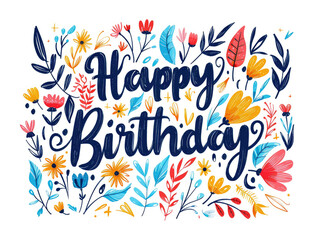 Modern Hand-Lettered Happy Birthday in Bold Typography