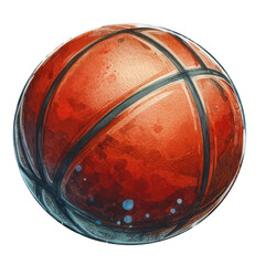 Fototapeta premium Basketball clipart, isolated watercolor vector illustration.