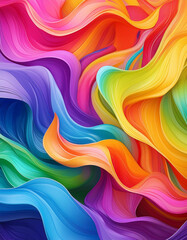 Obraz premium Abstract vibrant swirling patterns bright rainbow colors. Colorful painting. Beauty and creativity