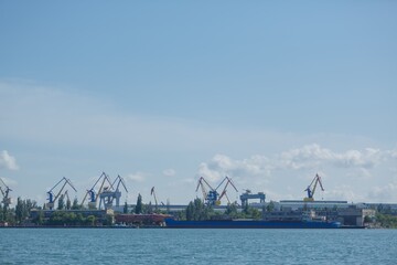 Many ship running near. Ship port
