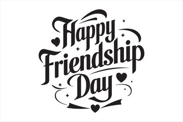 Pro Happy Friendship Day Silhouette vector style with white background