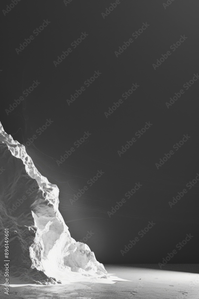 Aufkleber A monochrome image of an iceberg floating on the ocean surface