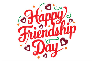 Pro Happy Friendship Day Silhouette vector style with white background