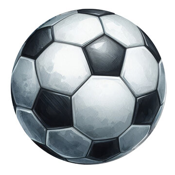 recommend clip art: football, soccer ball watercolor vector, white background, isolated image.