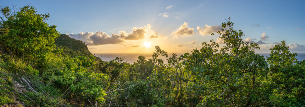 Sunset view near Ritidian Point, Guam, US Territory