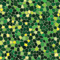Green Mosaic Seamless Pattern with dots, glass texture illustration background and fabric tile