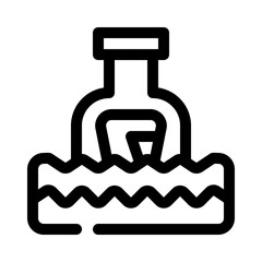 message in a bottle line icon