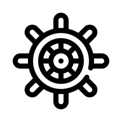 Fototapeta premium ship wheel line icon