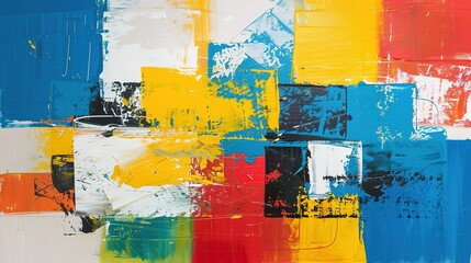 Abstract Colorful Painting with Bold Strokes
