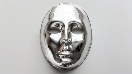 silver mask isolated on white background