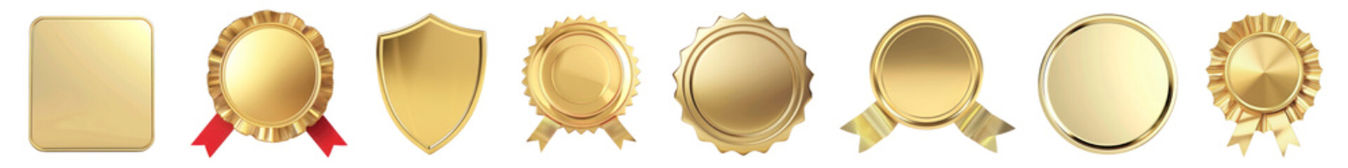 Gold badge png cut out element set
