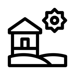 beach house line icon