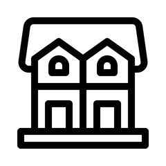 semi detached line icon