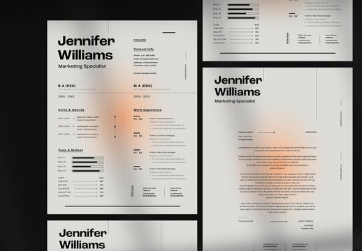 Orange & Grey Gradient Resume