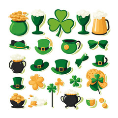 St Patricks day vector illustration icon elements symbols