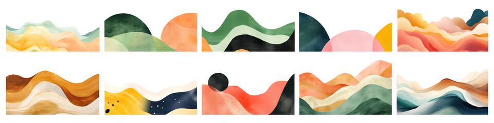 abstract shape border png cut out element set