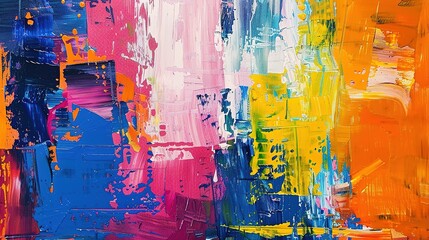 Abstract Acrylic Painting with Bold Colors