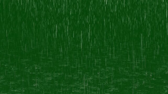 Realistic Rain Green Screen Enhance Your Videos, Easy editable green screen video, high quality vector 3D illustration. Top choice green screen background 4k video.