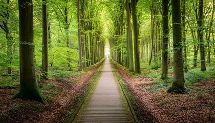 Fototapeta premium Pure Nature: Atmospheric Walkways in Leuven's Beech Forest
