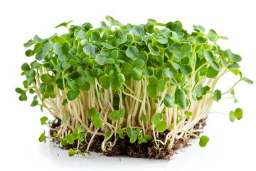 Whole Alfalfa sprouts vegetable on a white background