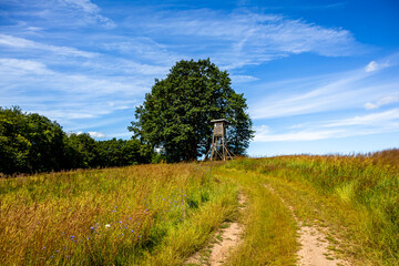 Obraz premium Eine schöne Fahrradtour durch Südthüringen über Wasungen, Walldorf bis zum Aussichtspunkt auf der Hohen Geba in der Rhön - Thüringen - Deutschland
