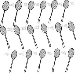 Racket and shuttlecock illustration 