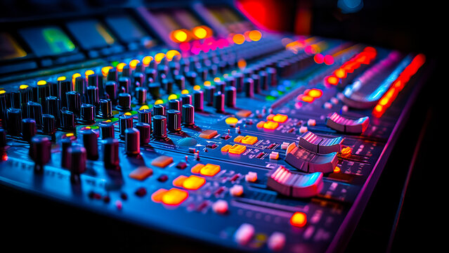 Central piece in the recording studio, sound mixing console is where technical precision