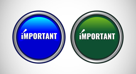 Important icon Button Set Design Illustration. Warning and exclamations marks