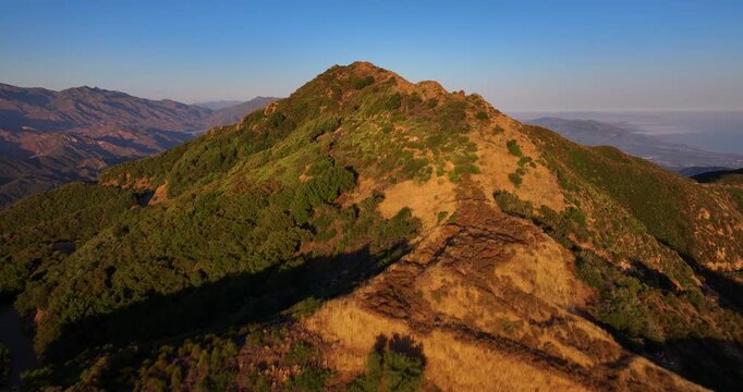 Sunset Aerial Santa Barbara Coastal Mountains