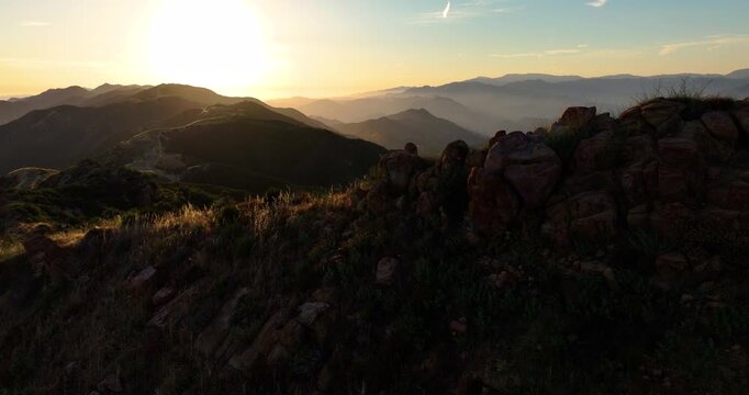 Sunset Los Padres Forest Montecito Aerial Video