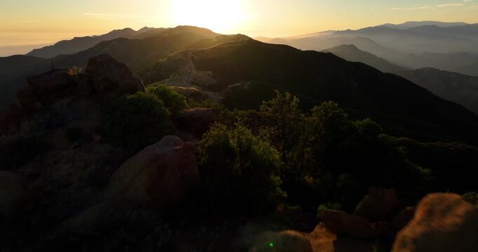 Golden Hour Los Padres Santa Barbara Sunset Aerial Video