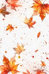 A cluster of leaves blown away by wind, floating in mid-air