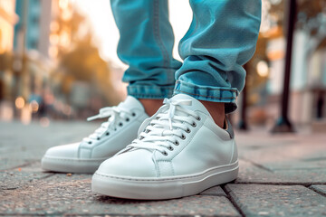 White sneaker shoes for graphic mock up