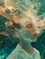 woman with smoke