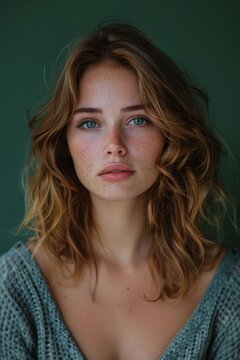 portrait of a female webcam model with a sexy sensible look