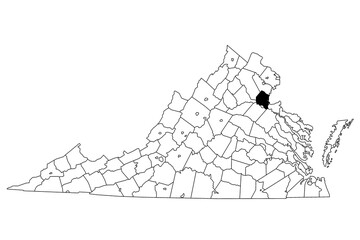 Map of Stafford County in Virginia state on white background. single County map highlighted by black colour on Virginia map. UNITED STATES, US