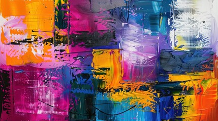 Abstract Painting in Vibrant Hues