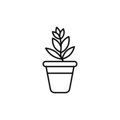 Plant Pot icon design with white background stock illustration