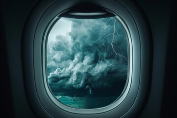 Stormy Clouds Through an Airplane Window