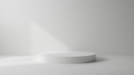 White Platform in a Minimalist Studio Setting