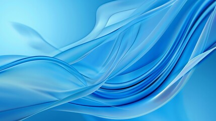 Fototapeta premium A blue wave with a blue background. The blue color is very bright and vivid. The wave is very long and it looks like it is moving